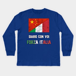 Italian Quarantine Virus siamo Con Voi Solidarity gift Kids Long Sleeve T-Shirt